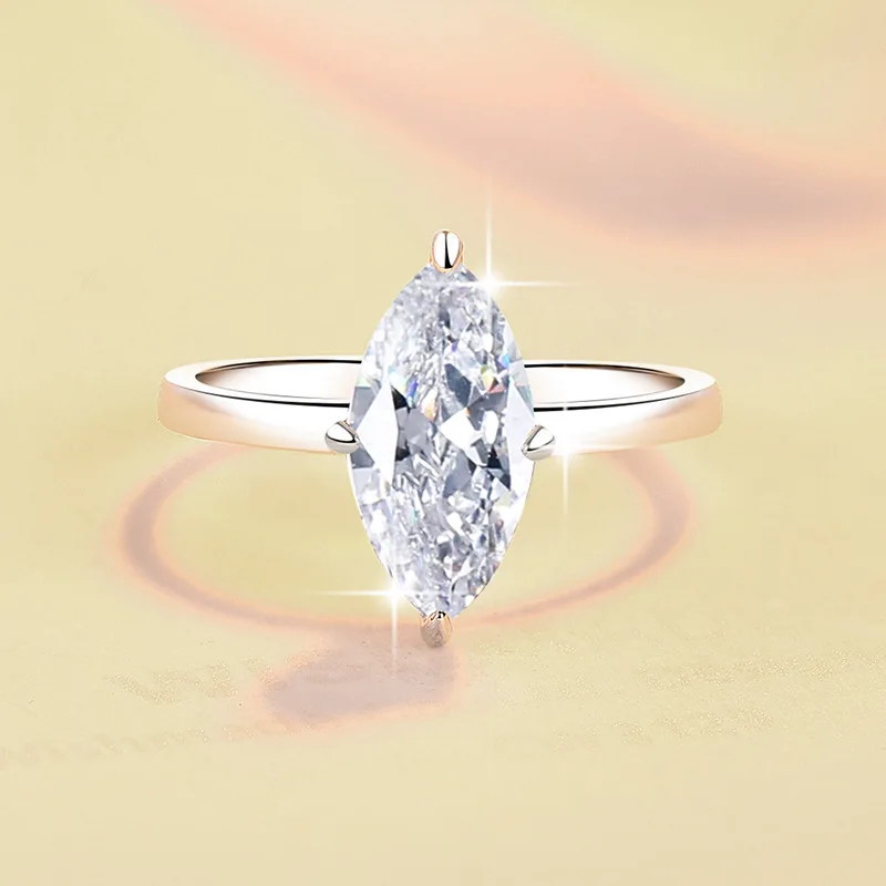 خاتم بيضاوي القطع PT950 2Ct مويسانيتي نسائي بلاتينيوم - حرفة بيضاوية دقيقة، 2 قيراط لافتة للنظر، بلاتينيوم مضاد للتشوه #2