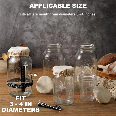 खट्टी रोटी स्टार्टर किट, फीडिंग डे ट्रैकर बैंड, 3-4 इंच व्यास के जार, आटा खुरचनी, स्पैचुला, बेकिंग सप्लाई में फिट बैठता है 8 best sales जामन - №3