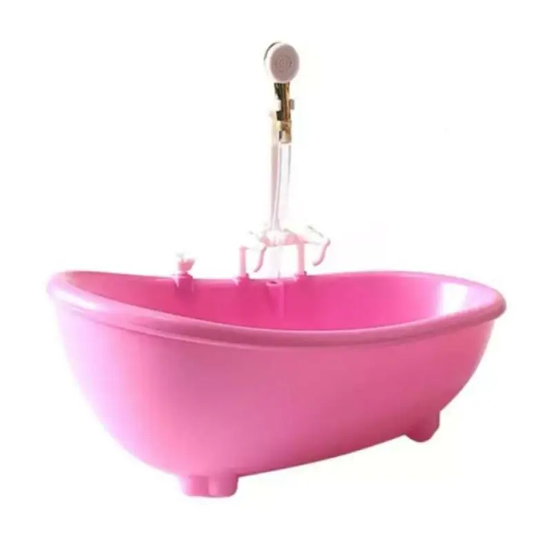 Electric Bathroom Toilet Kawaii Mini Bathtub Kids Toys Furniture Dollhouse Accessories For Barbie Girl Game DIY Birthday Present