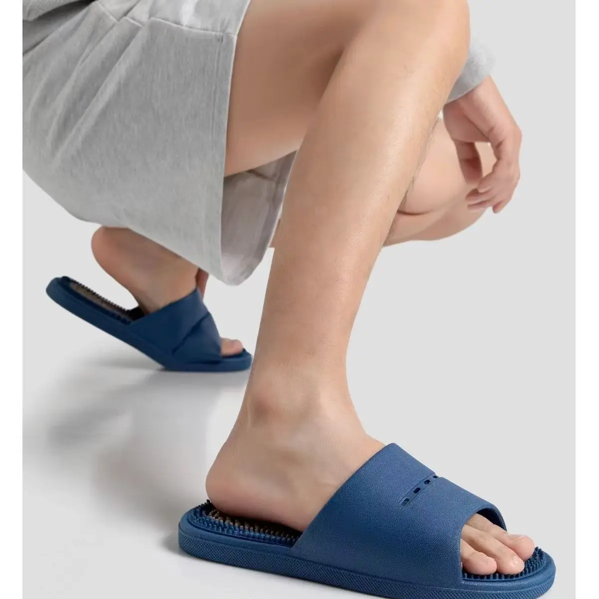 Pantuflas de Masaje para Hombre, Antideslizantes, para Interiores, Baño, Estilo Simple, Material de PVC, Cómodas, para Verano
