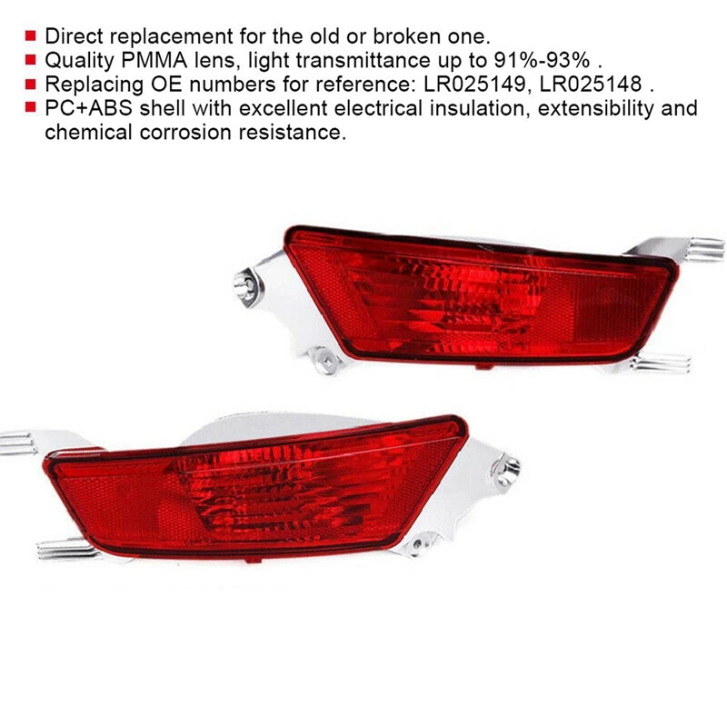 Rear Bumper Light For Land Rover Range Rover Evoque 2011-2018 Tail Reflector Fog Lamp With Bulb RRL962-AM-R