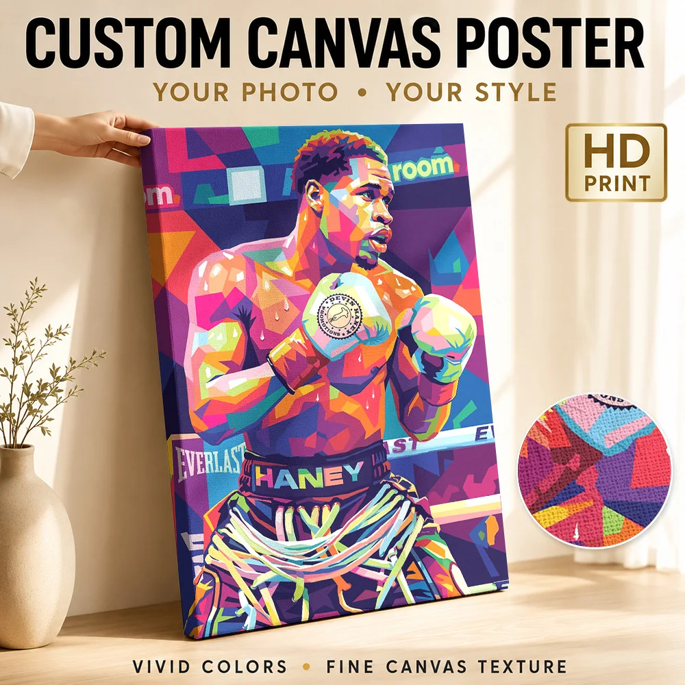 Mike Tyson boxing a gorilla Canvas Painting Poster Customized Sports Portrait Canvas Wall Art for Man Cave Decor Ready to Hang