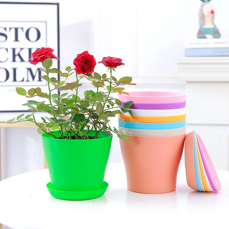 5pcs Planters Mixed Colors White Purple Blue Pink Mini Flower Pots Succulent Cactus Containers Indoor Outdoor Garden Decor TMZ