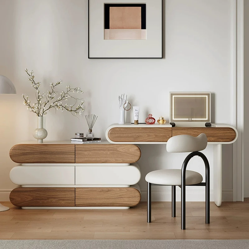 Wood Modern Dressing Table Bedroom Comfortable Beauty Makeup Desk Vanity Table Organizer Drawers Penteadeira Trendy Furniture