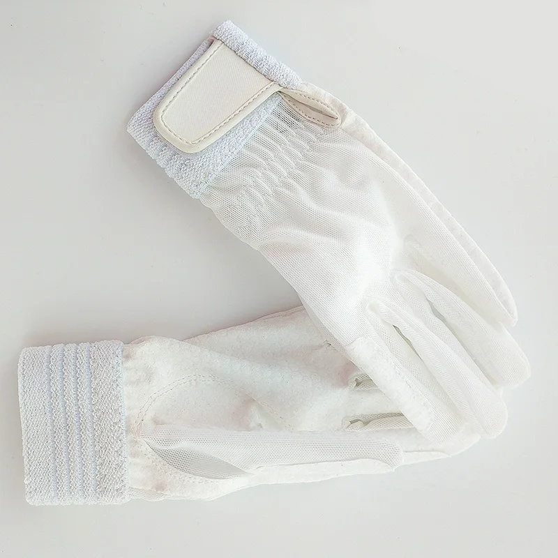 قفازات الفروسية الاحترافية للبالغين - لون خالص، شبكي وسيليكون، مسامية، غير قابلة للانزلاق للمنافسة والتدريب #6