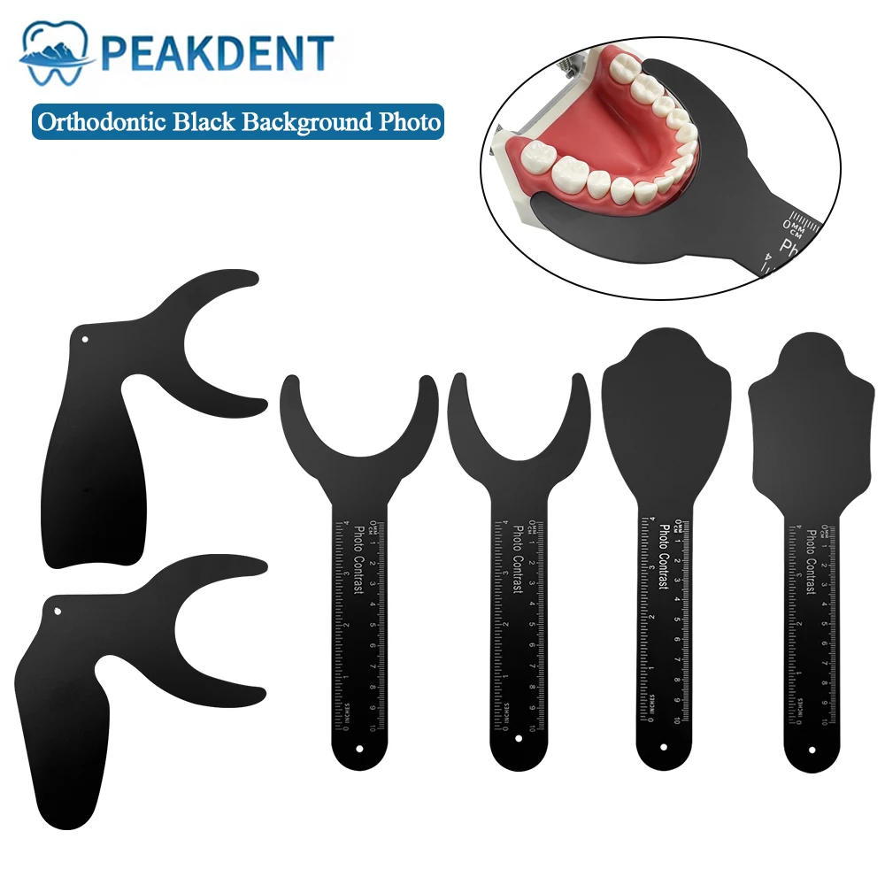 

Набор из 6 металлических контрастных пластин для стоматологических фотографий (черный фон) с разметкой, автоклавируемые, для оральной фотографии и ортодонтии