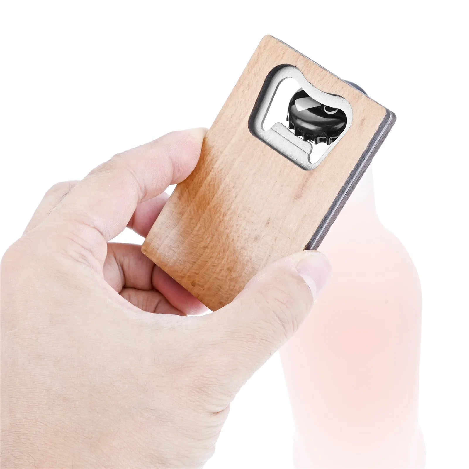 1PC Wood Bottle Opener Card-style Portable Soda Beer Lips Lifter 8.6*5.5cm Thick Corkscrew Useful Kitchen Tools Creative Gifts