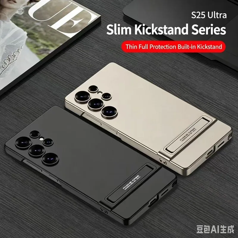 The new model is suitable for Samsung S25Ultra mobile phone case, ultra-thin bracket, anti-drop creative s25u mobile phone case.