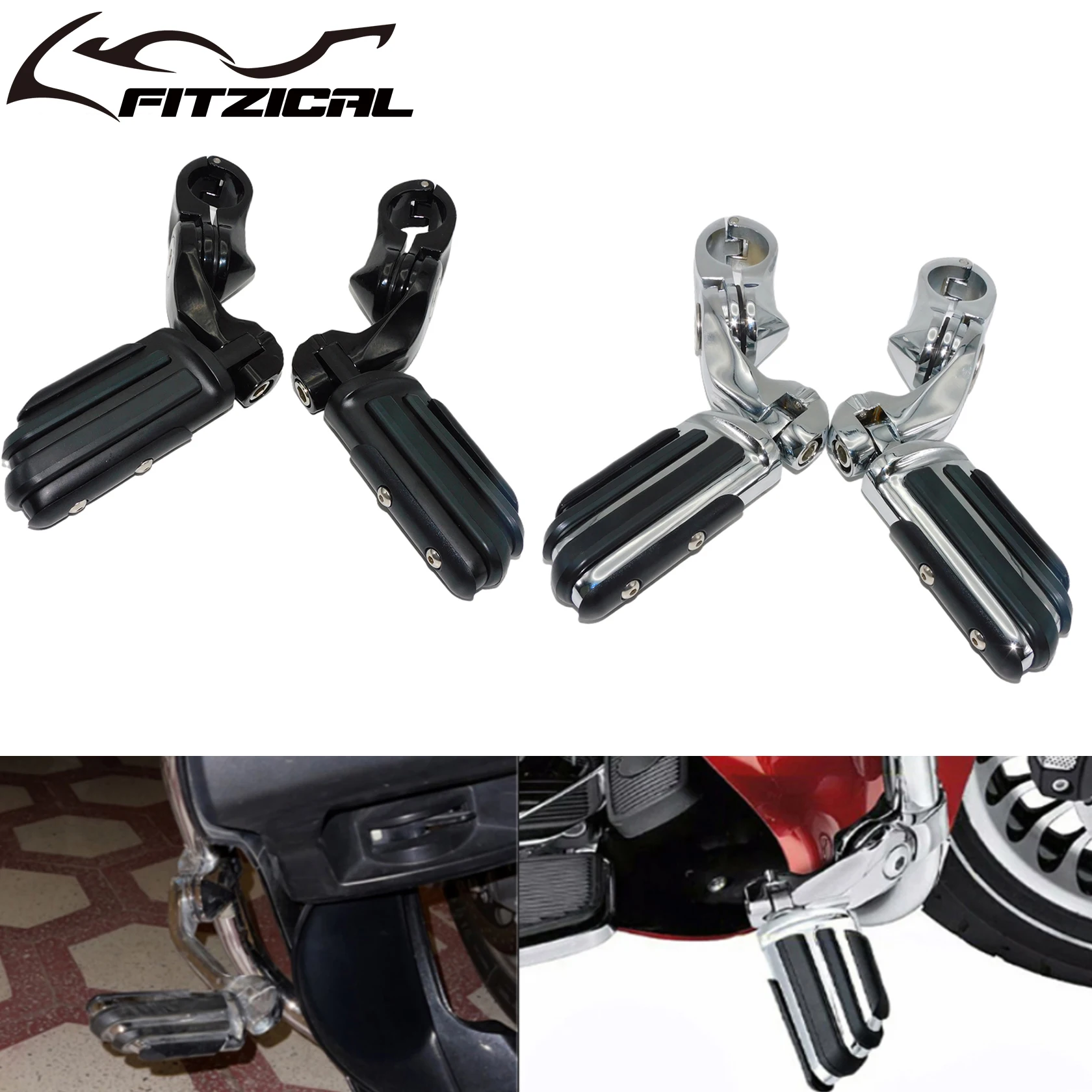 

Motorcycle 32mm 1-1/4" Engine Guard Footrest Highway Bar Foot Rest Short Footpeg Clamp For Harley Touring Dyna Softail Sportster