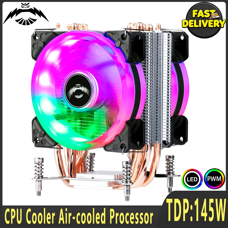 2/4/6 Heat Pipe Radiator Air-cooled Cooler CPU Cooling Fan 4pinPWM Mute Compatible LGA2011 2066 X79 X99 115x 1200 1700 18xx 1366