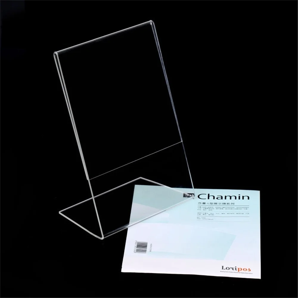 Acrylic Menu Desktop Counter Poster Holder Sign Display Stand Small Sign Price Card Tag Label Stand Case