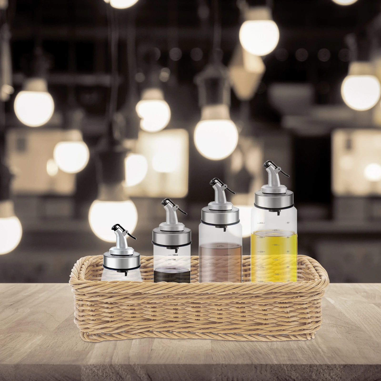 

Seasoning Jar Storage Box Snack Baskets Kitchen Containers Desktop Organizer Plastic Fruit Vegetable Basket Imitation