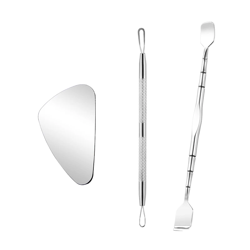 ● أداة إزالة الرؤوس السوداء من الفولاذ المقاوم للصدأ مع حافة تنظيف المسام للأنف والوجه لطيف حب الشباب النازع سهلة التنظيف