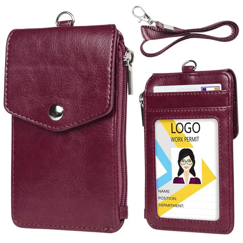 

Ladies Card Bag Zero Wallet Multifunctional Purse Chest Badge With Hanging Rope Multiple Simple Card Sleeves Daily Storage Pouch