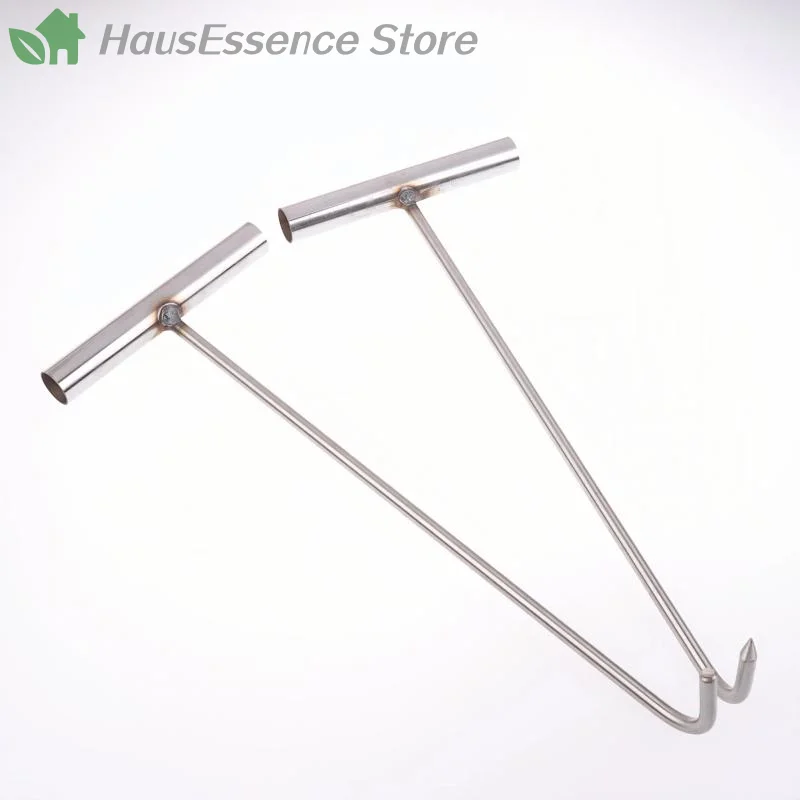 ※Home Versatile Lifter Sewer Stainless Steel Durable Well Lid Hook Open Manhole Cover Rolling Doors Utility Tool