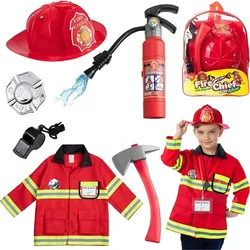 Premium Washable Kids Fireman Costume Toy for Kids,Boys,Girls,Toddlers, and Children with Complete Firefighter Accessories