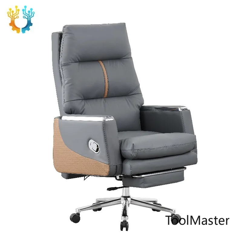 [2026]Factory Sale Light Luxury Swivel Leather Chair Pu Comfortable Sofa Office Chair Manager Pc Computer Chaises En Cuir