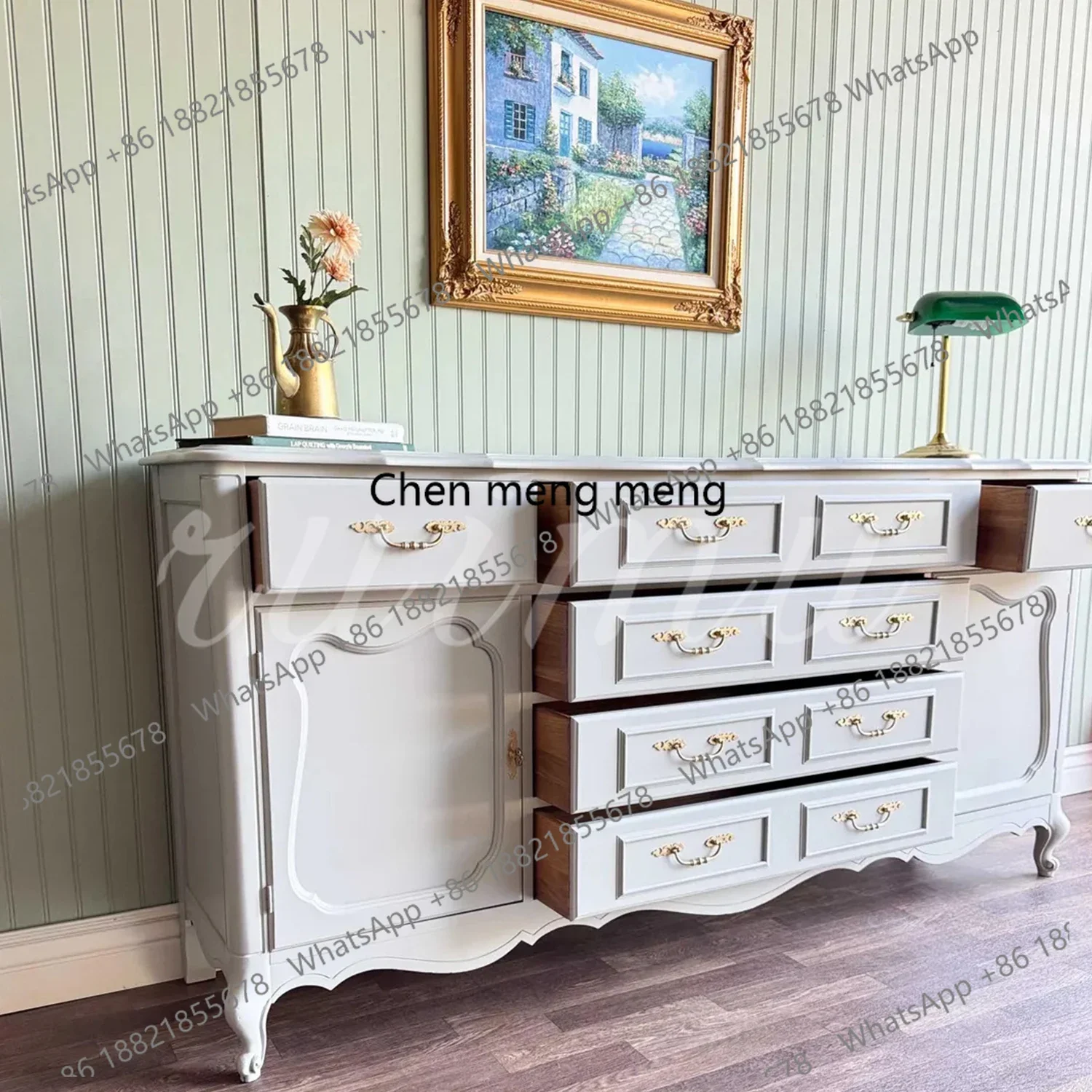 

Лидер продаж, французский пасторальный сундук, прикроватный шкаф для хранения в главной спальне, американский ретро-домашний шкаф для гостиной, боковой шкаф из цельного дерева