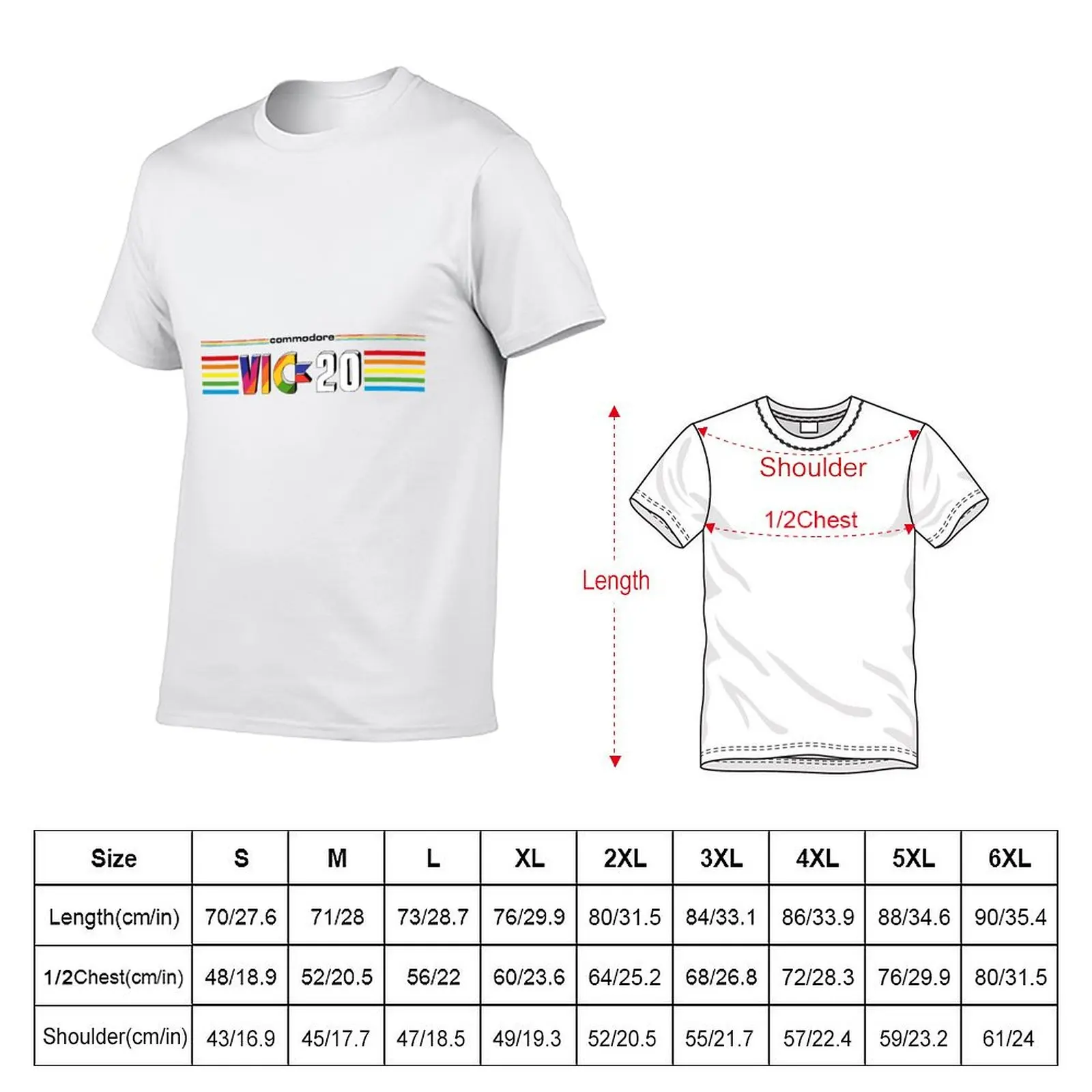 Commodore VIC-20 Striped Logo T-Shirt Running Performance Short Sleeve Tee
