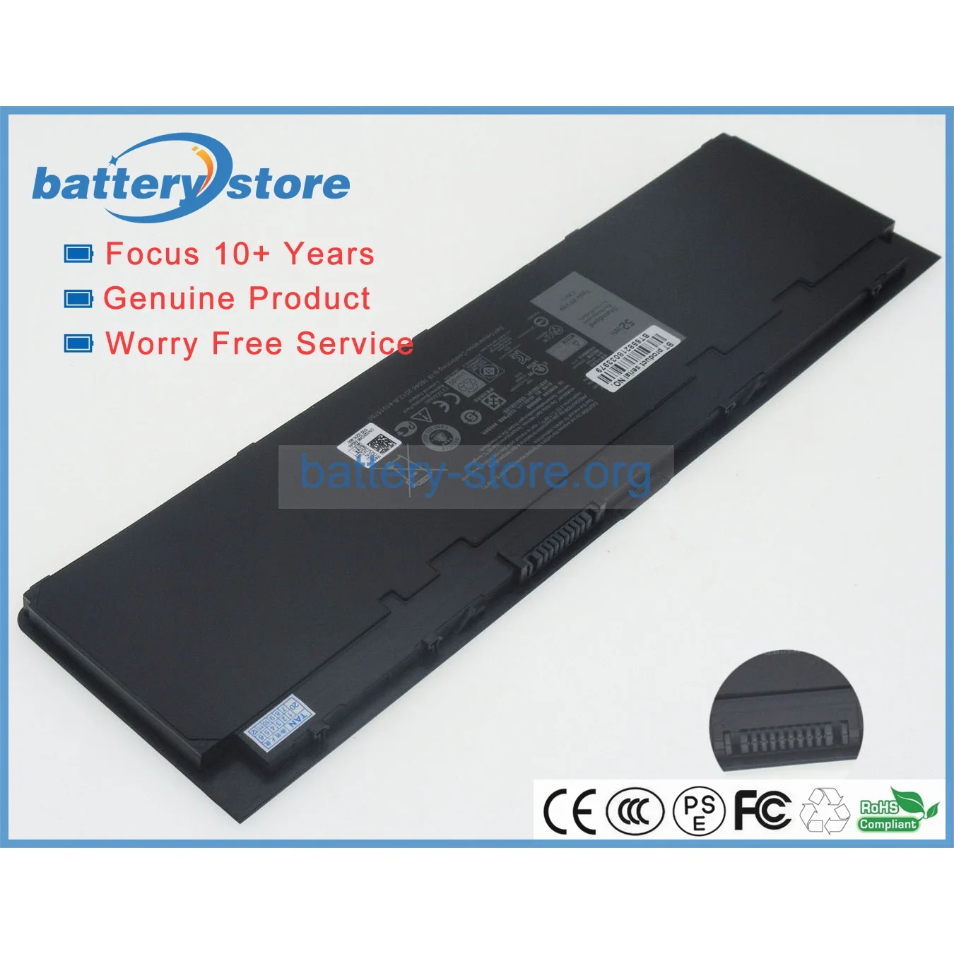 Genuine Original Laptop Batteries for W57CV,451-BBOH,FC2J8, E7270,E-7240,E7250-SE-SB21,E7250-FR-SB5,E7250-DE-SB5,7.4V or 7.6V