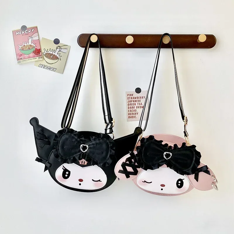 

Kawaii Kuromi Shoulder Bag MINISO Anime Melody Lovely Three-dimensional Crossbody Sweet Student Versatile Cartoon Bag New