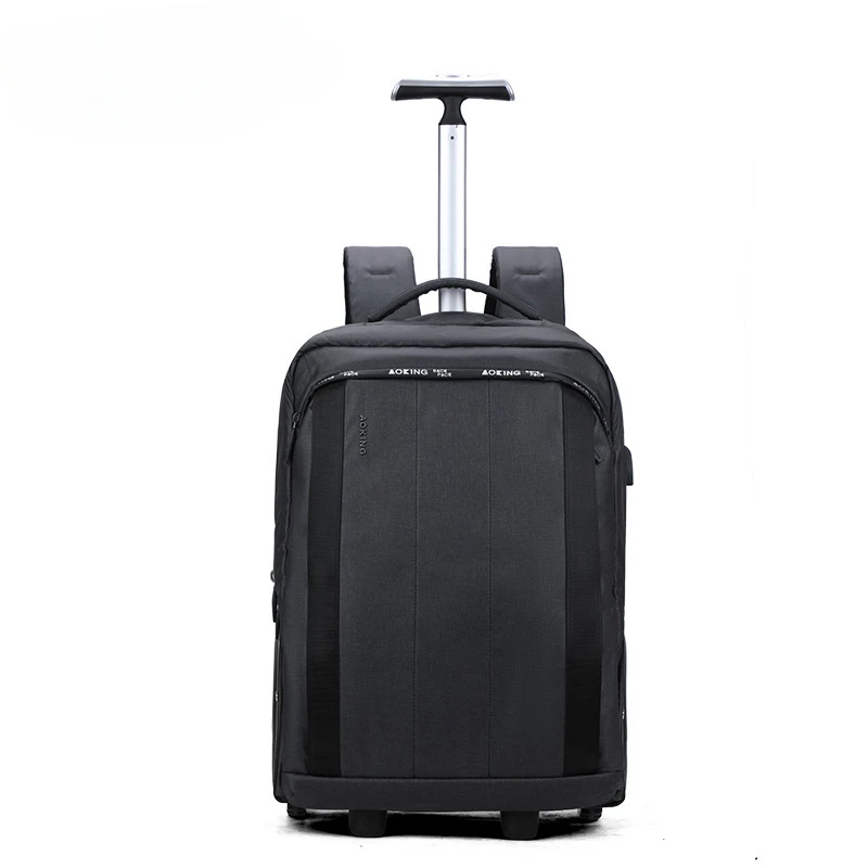 Men Travel Trolley Backpack Rolling Luggage Backpack Trolley Bag with Wheels Business Wheeled Backpack Cabin Carry on Luggage