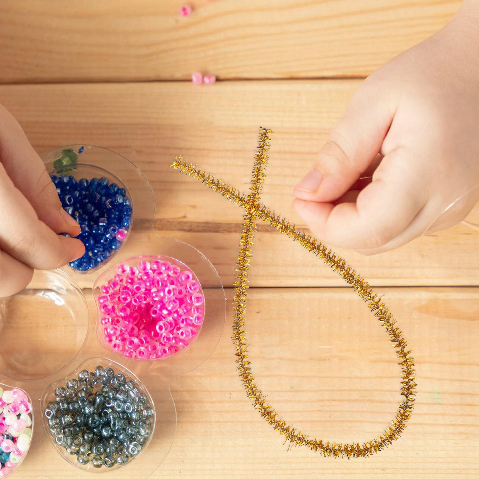 100 Uds. Limpiadores de tuberías artesanales tallos de chenilla para niños manualidades Diy jardín de infantes actividades entre padres e hijos brillantes