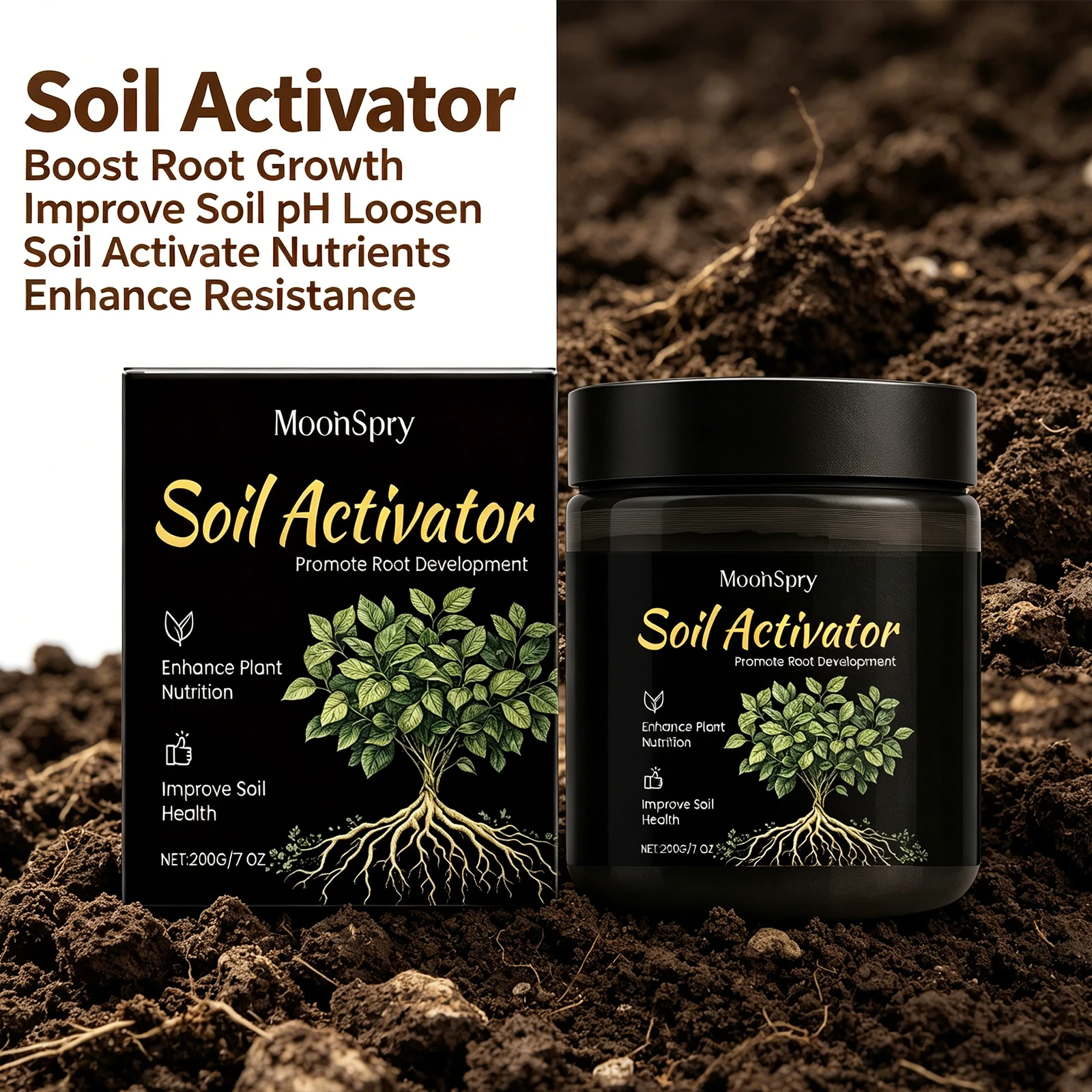  Soil Activator Boost Root Growth Improve Soil pH Enhance Crop Yield Garden Fertilizer Enhance Resistance Optimize Root 200g