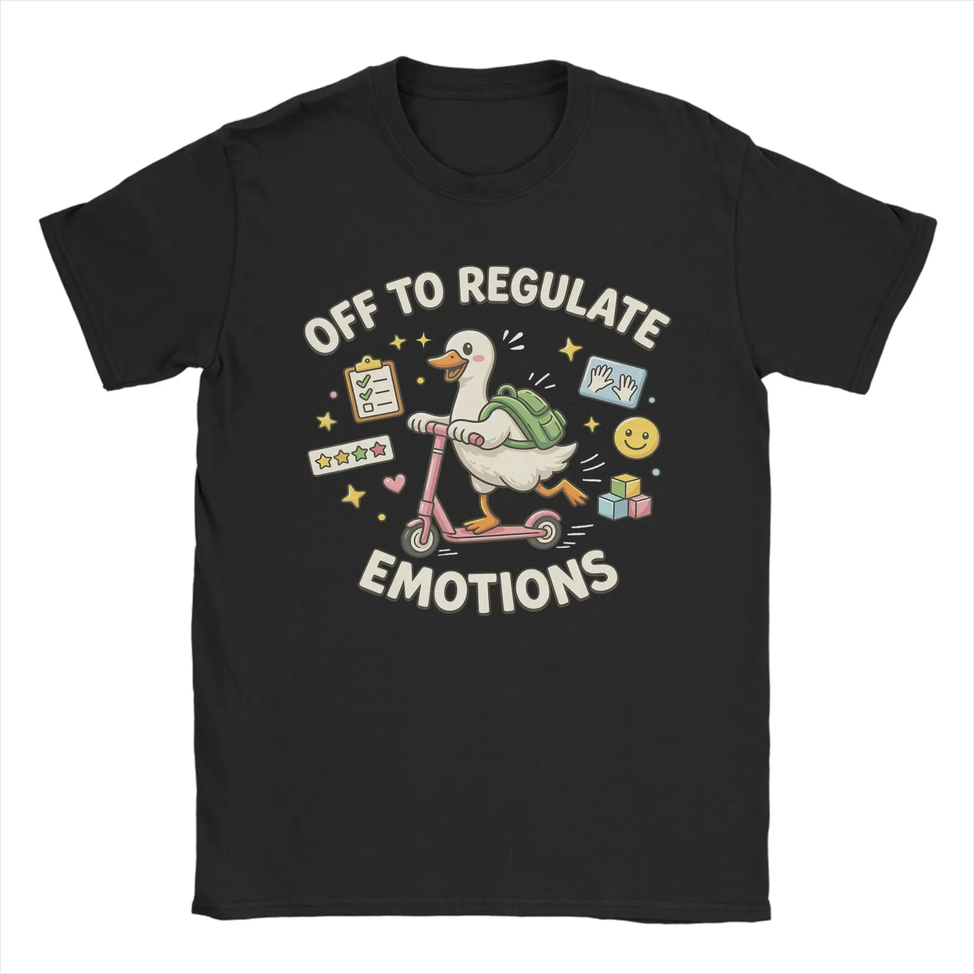 Off to Regulate Emotions Funny Goose ABA Therapy Therapist T-Shirts for Men  Creative Tees Short Sleeve T Shirt Clothing