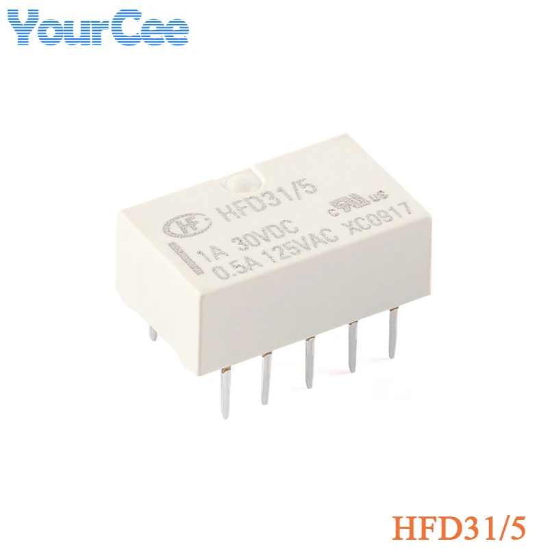 2pcs Subminiature Signal Relay HFD31/24 HFD31/12 HFD31/5 DC 24VDC 12VDC 5VDC 8pins In-line