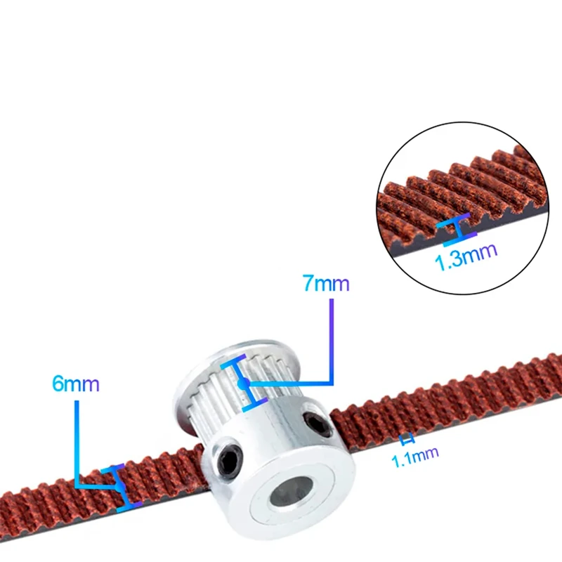 Pulley Belt Non-slip GT2 6mm Closed Loop Timing Belt 110/122/158/188/200/232/400/610/852mm 2GT BELT Suitably GT2 Pulley 6mm Wide