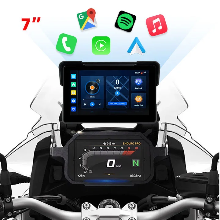 SMART Android 13.0 2+32GB 7 Inch Motorcycle Portable Navigation GPS Wireless Apple Carplay Android Auto Motorcycle Touch Screen