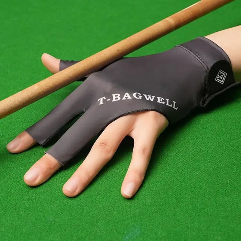 1pair Snooker Gloves Billiard Left Hand Three Fingers Non-slip One-handed Open Pool Cue Gloves Elasticity Billiard Accessories