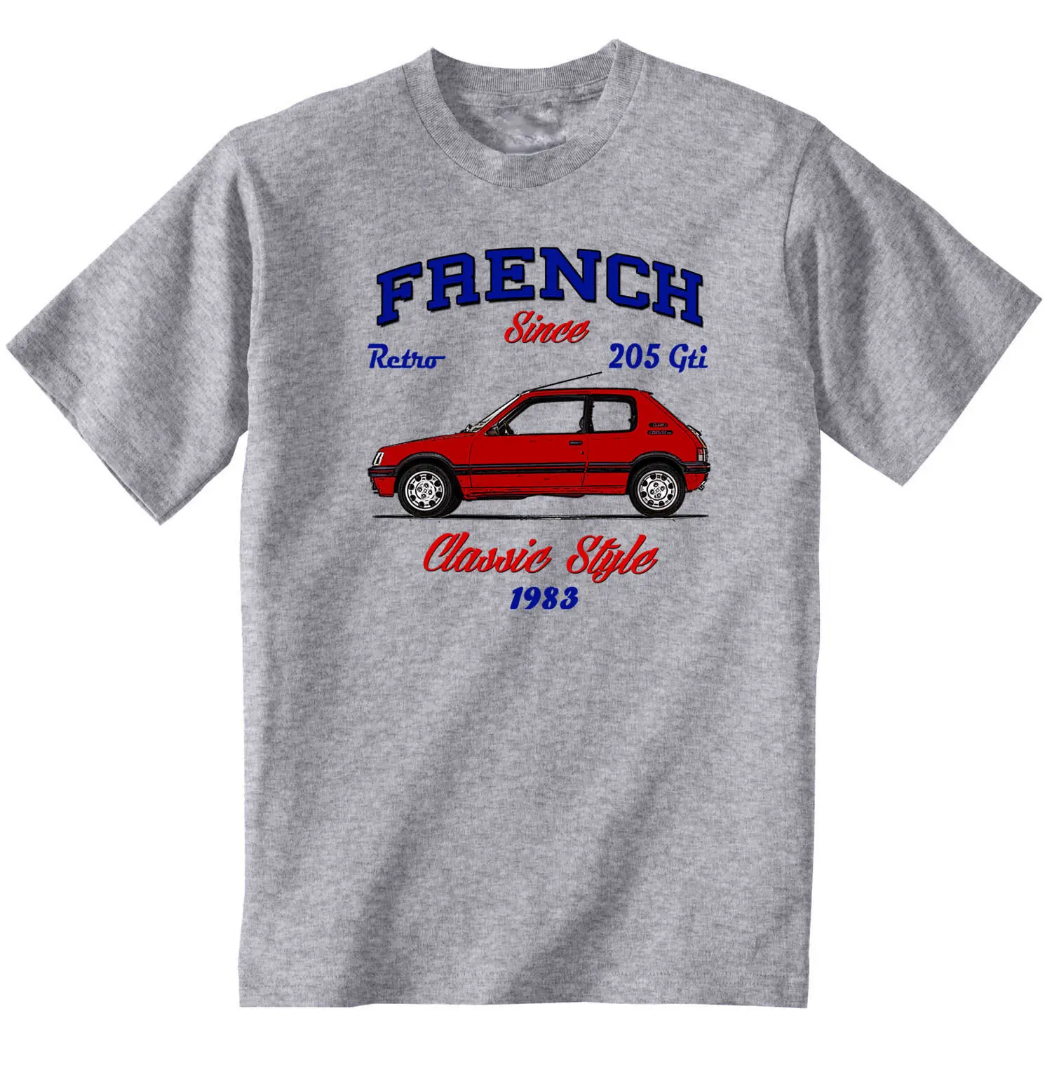 VINTAGE FRENCH CAR 205 GTI - NEW COTTON T-SHIRT