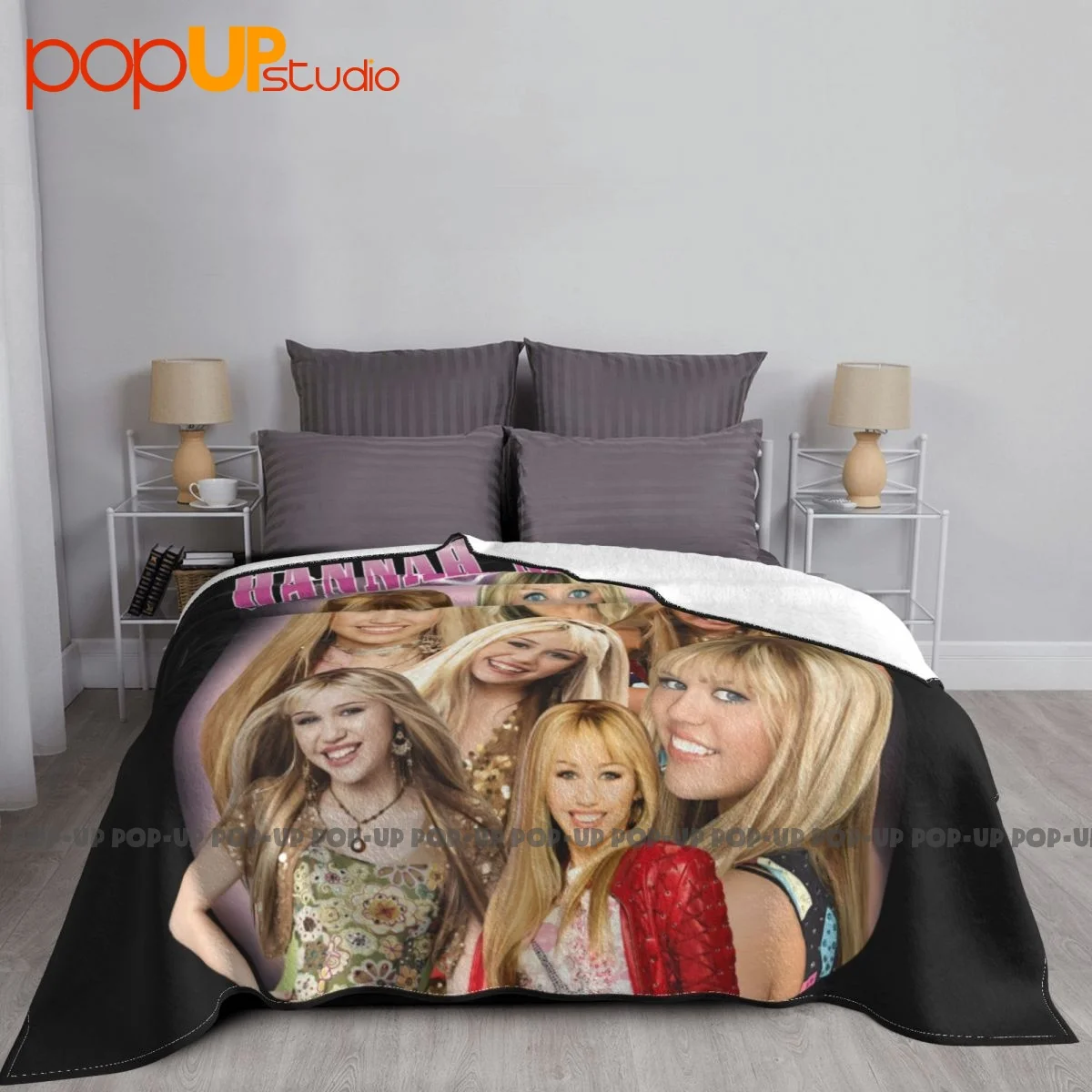 Hannah Montana Miley Cyrus P-198 Blanket Warmth New Style Dual Purpose Couch Blanket Decorative Sofa