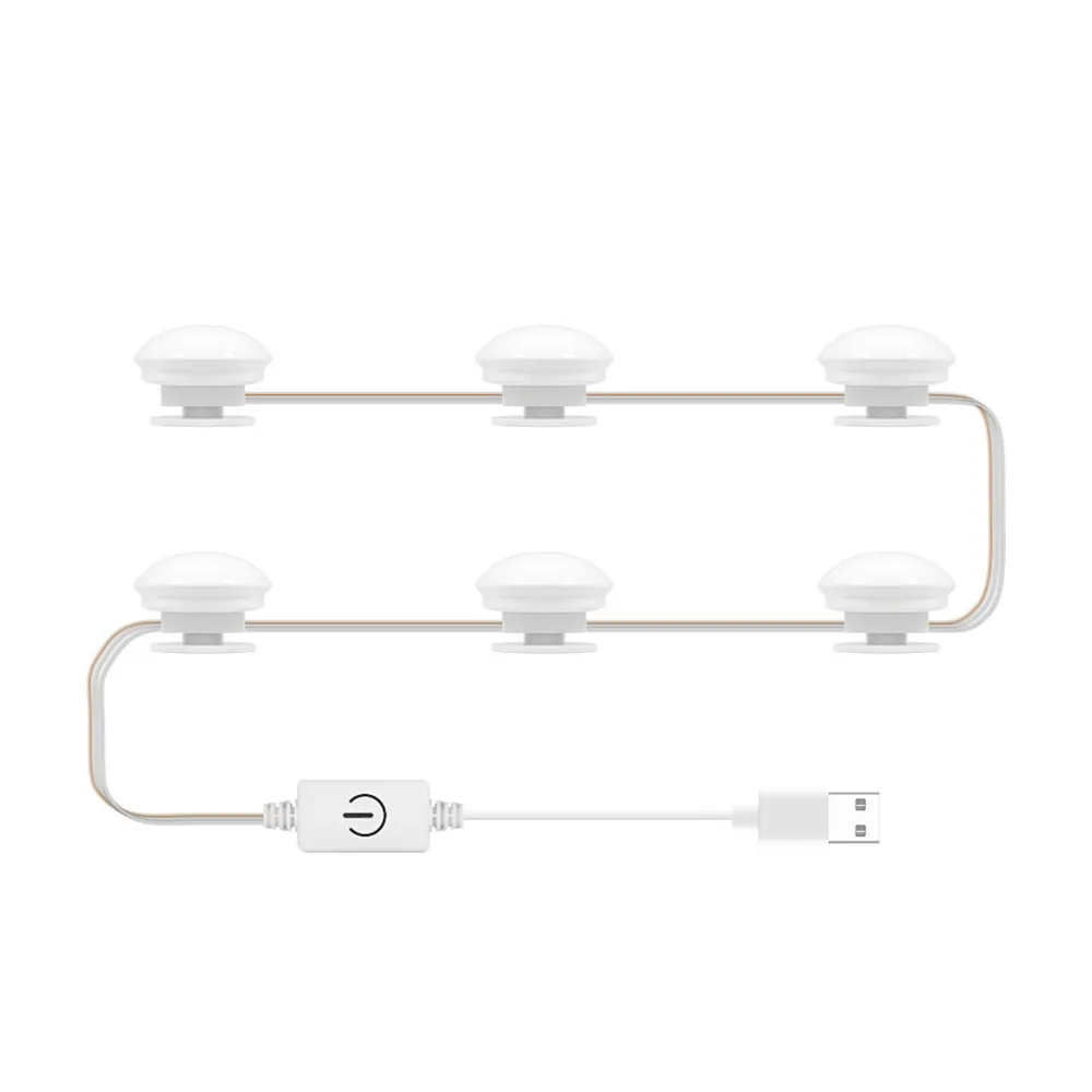 6PCS/10PCS Durable Dimmable Brightness Vanity Mirror Light Bulb USB 5V LED Makeup Lights Mirror Front Lights Cosmetic Vanity