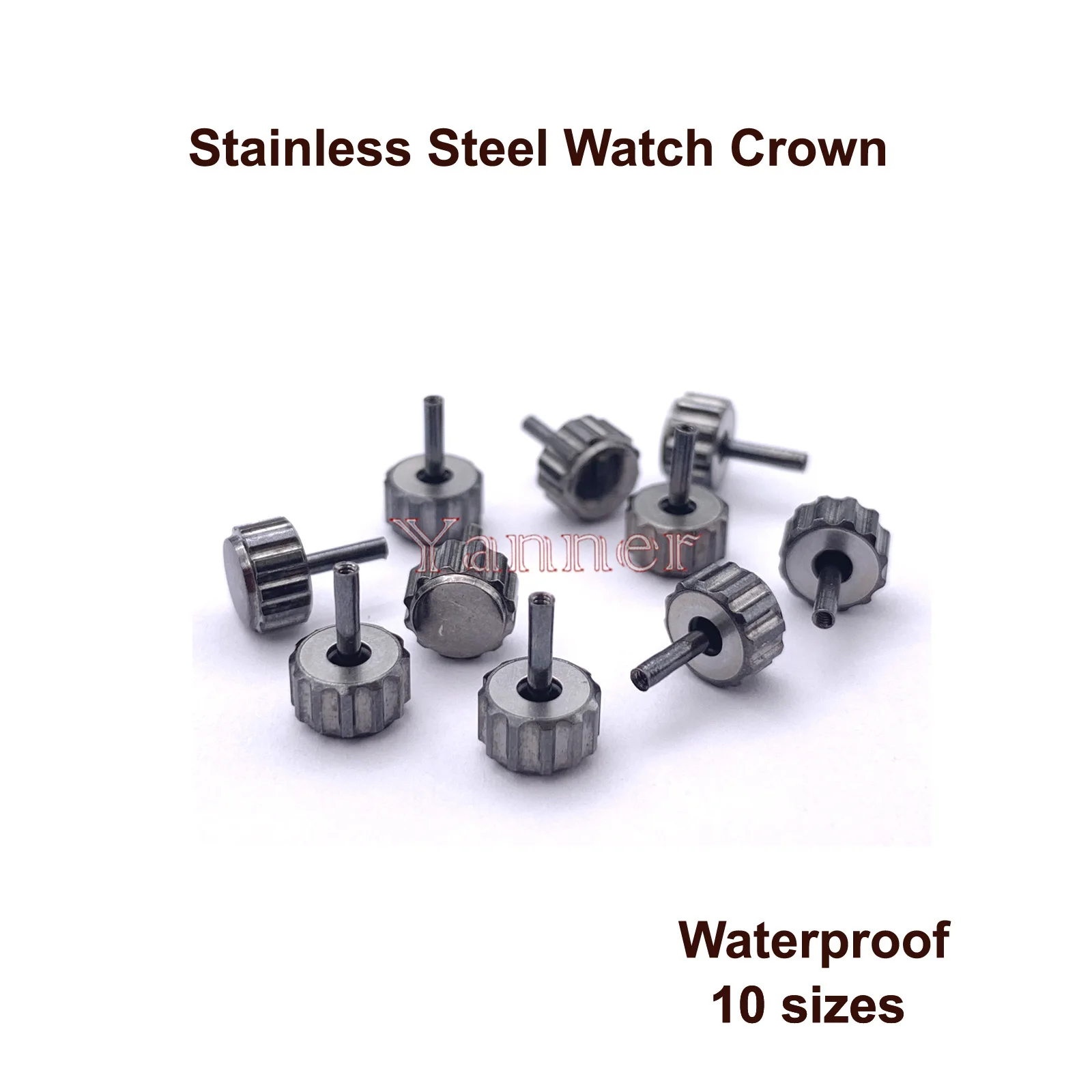 Waterproof Watch Crown Parts Replacement Assorted Watch Repair Kits for Watchmakers Black Colour