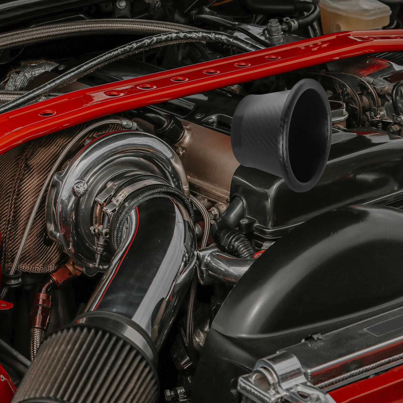 

Car Air Pipe High Flow Universal Intake Horn For Engine Performance Durable Plastic Air Intake Ram Scoop Upgrade Kit