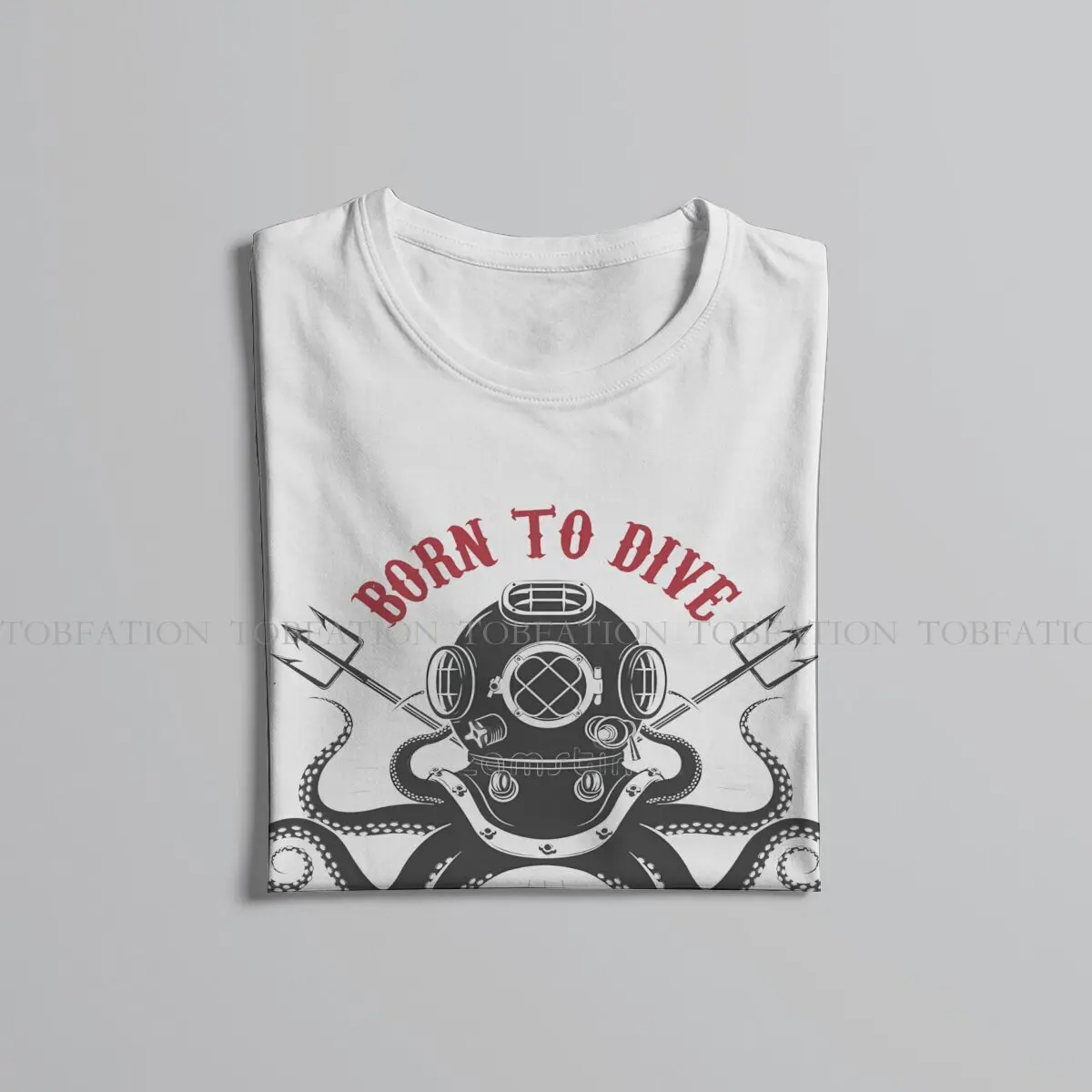 Dive Scuba Diving TShirt for Men Octopus with Diver Helmet Soft Leisure Tee T Shirt Novelty New Design Fluffy