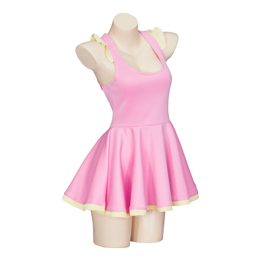 Anime Me!Me!Me! Chan Cosplay Costume Women Sexy Pink Mini Dress Full Set Halloween Carnival Party Outfit