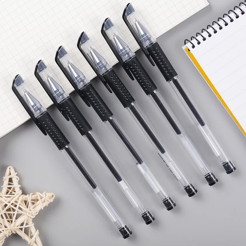 

60 Pcs Neutral Pen 0.5mm Bullet Head Water-based Gel Pen Business Office Signature Student Writing Tools Korean Stationery