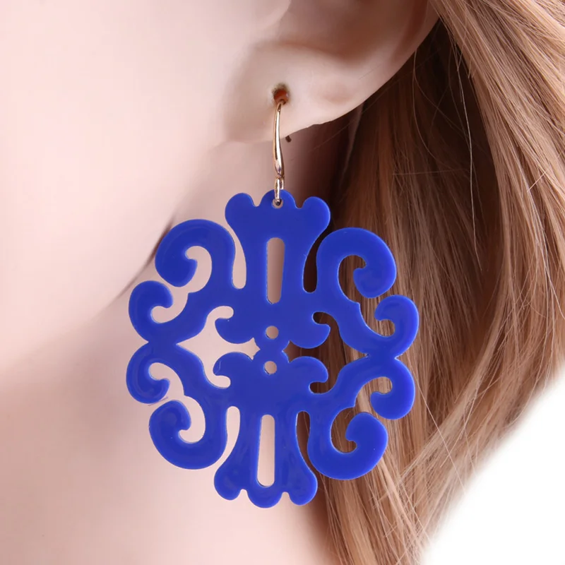 NeeFu WoFu Hot Drop Earrings Classical Resin Earring Big Earring For Woman Large Easter Brinco Ear Oorbellen Gift