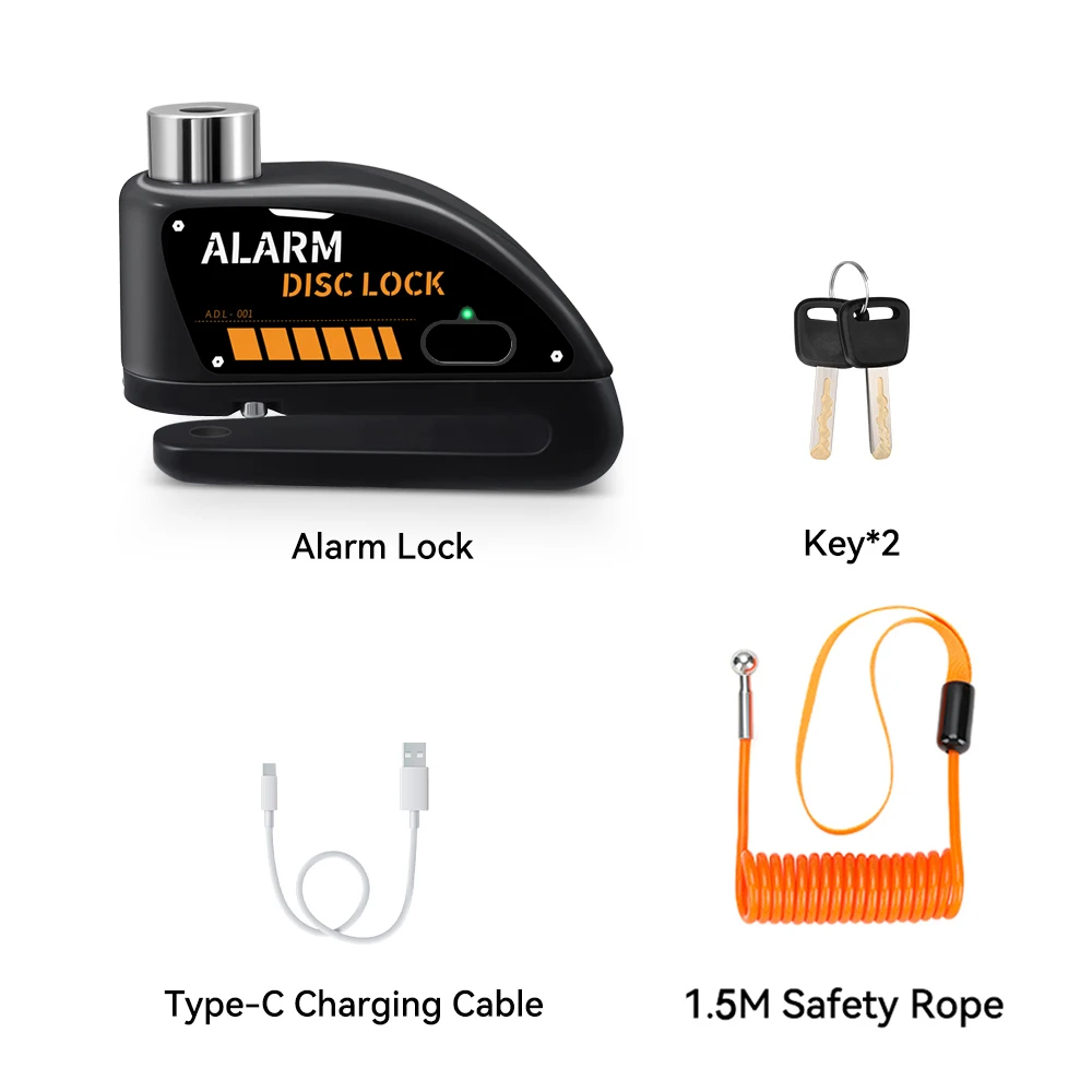 Extractme Motorrad Alarm Scheibenbremse Schloss 120dB Fahrrad Rad Disk Vorhängeschloss Sicherheit Diebstahlsicherung Roller Alarma Motocicleta