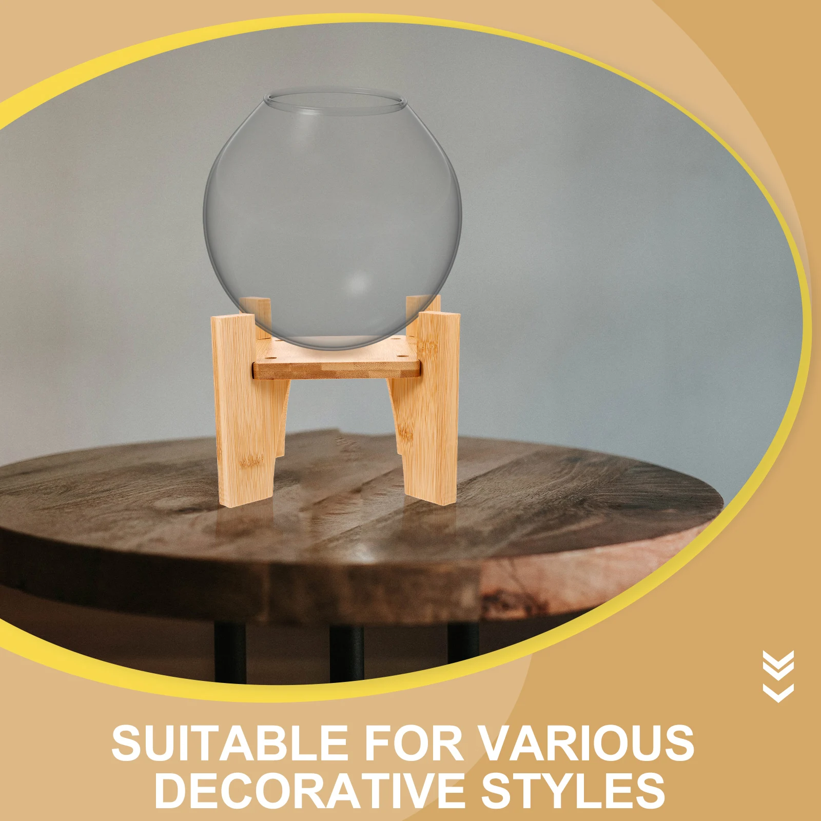 

Sturdy Drink Dispenser Beverage Fish Tank Vase Crafts Display Stand Eco-Friendly Minimalist Bamboo Stand
