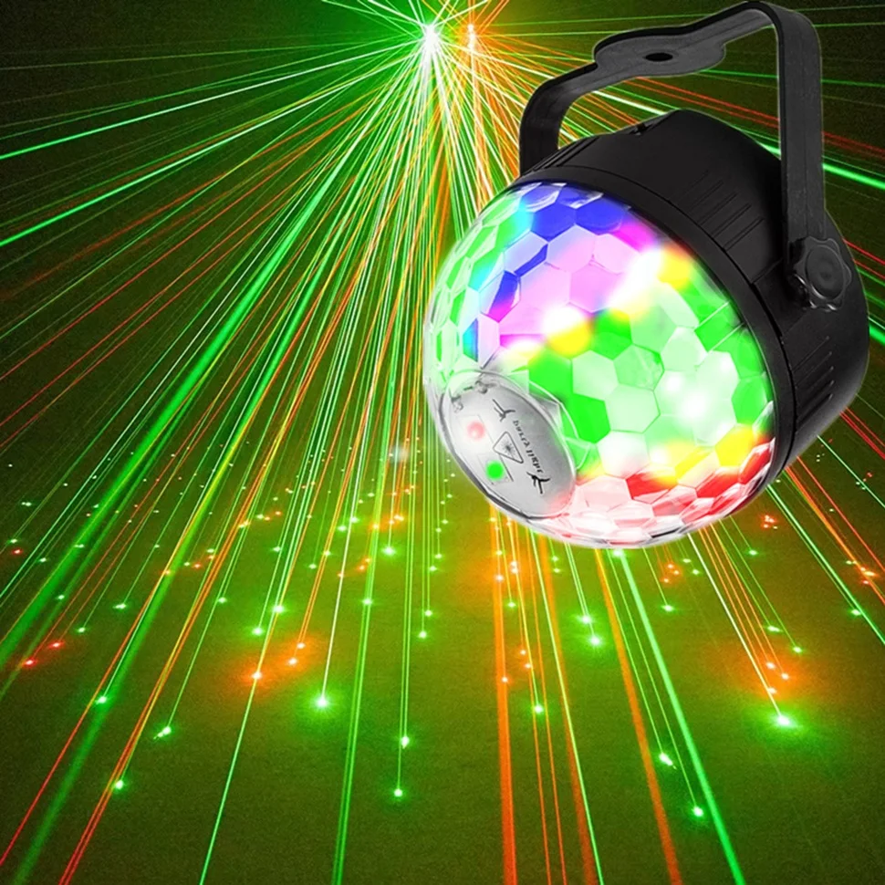 Party Light Disco Ball Light DJ Disco Light Red Green Laser Projector Light Party Birthday Christmas Wedding Club Decoration