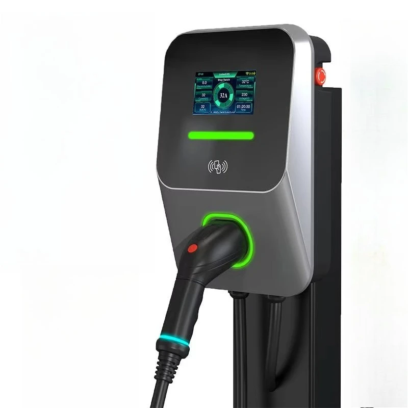 7KW 32A Home Ev Charger  Wall Mounted Fast Charging Station Overheat Overcurrent Protection Nfc App Enabled Type 2 Evs