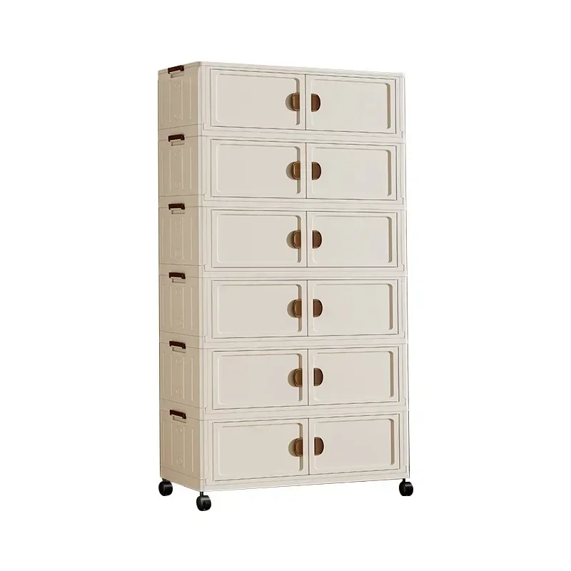 Installation-free high-value storage cabinet, household bedroom, living room, snacks and beverages, locker, foldable thickene ca