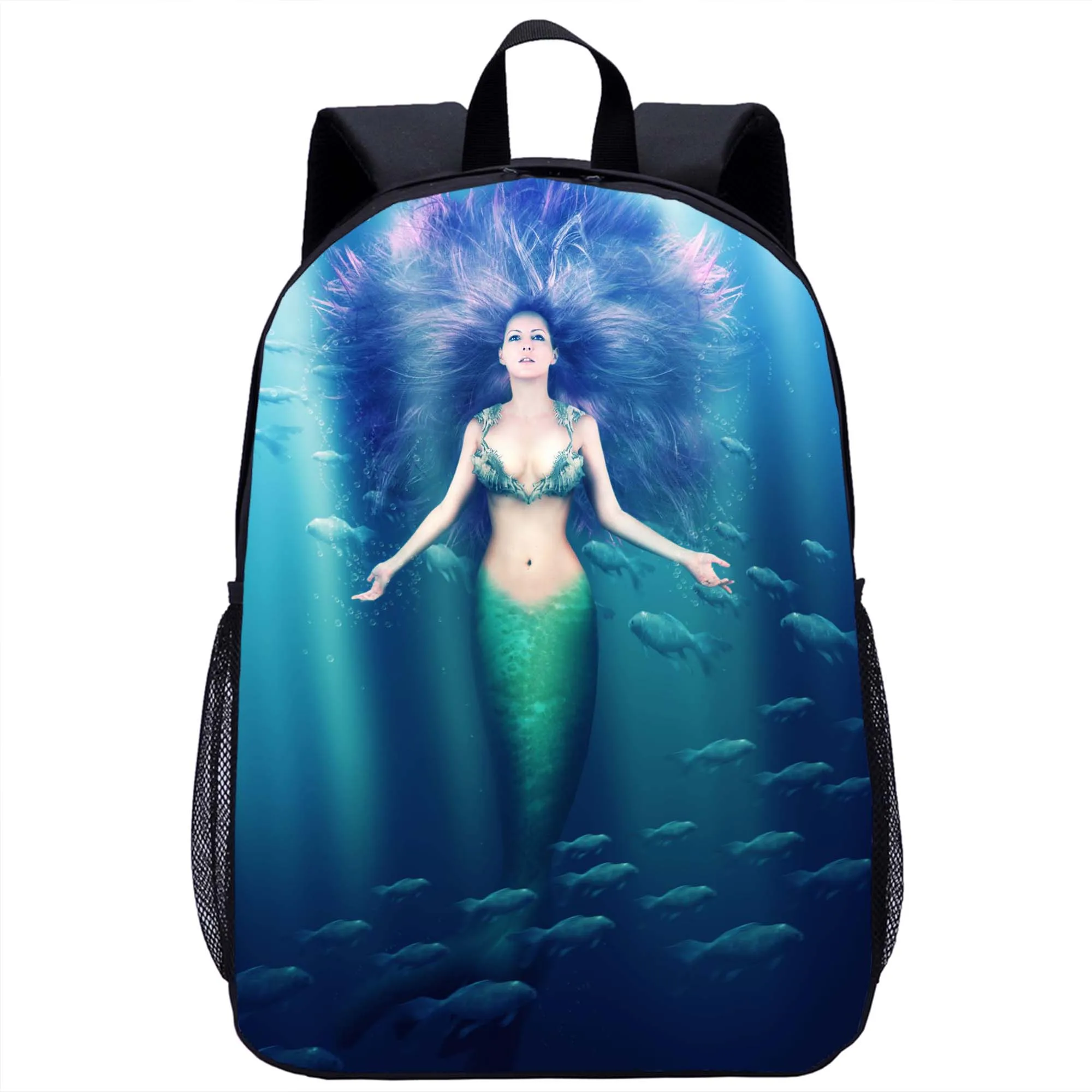 Mochila con patrón de sirena de los Fondos Marinos para niñas y niños, mochila escolar multifunción, mochilas casuales para adolescentes, mochilas de viaje