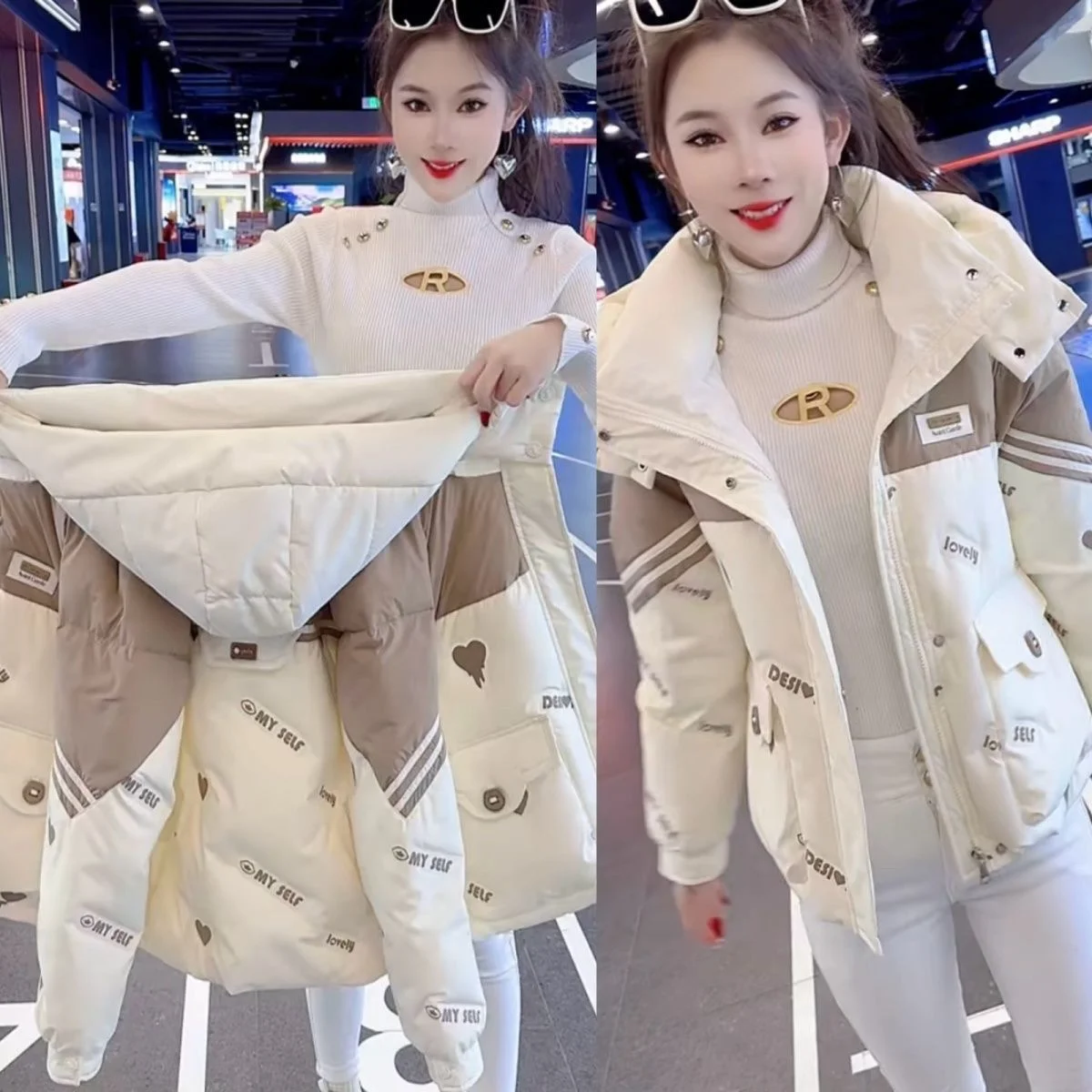 

Высококачественная модная женская зимняя куртка с капюшоном, утепленная хлопком и полиэфирным волокном, в корейском стиле, свободного кроя