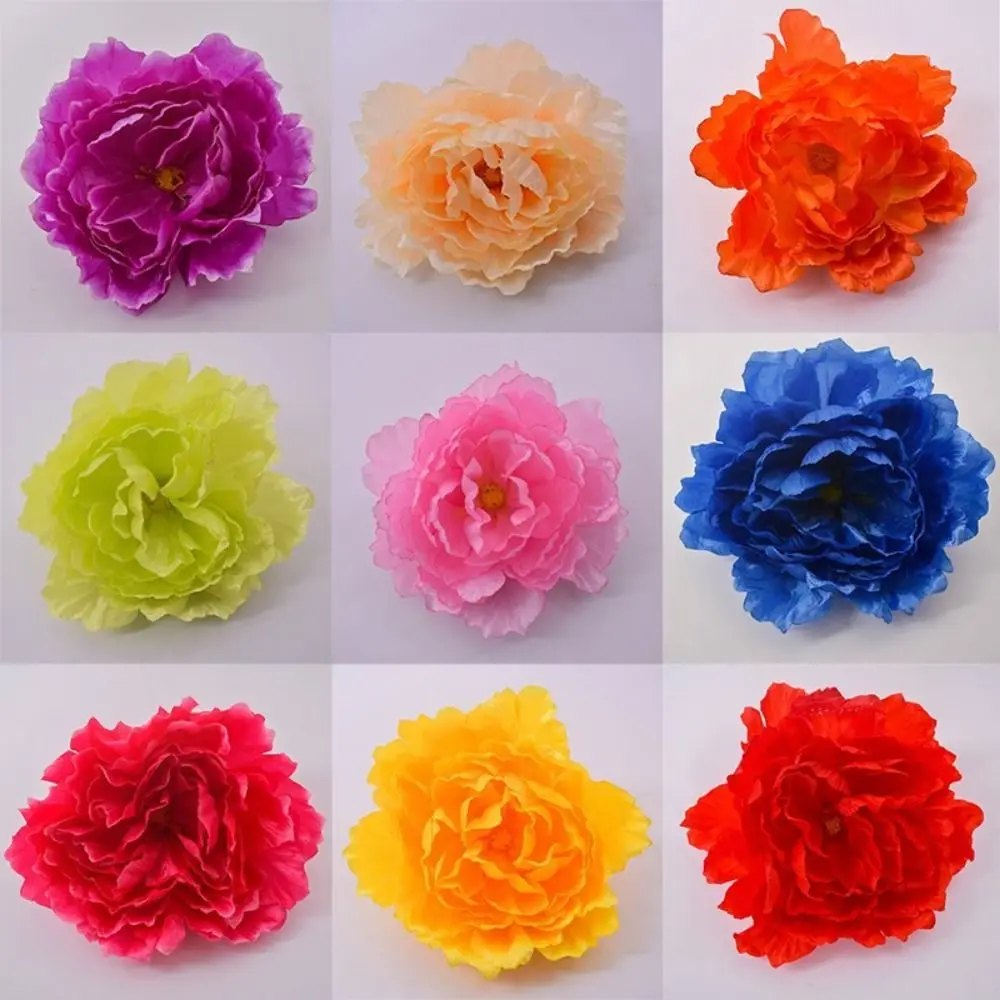 New 17/20/30/40/50cm Peony Flower Dance Props Colorful Cloth Hand held Flower Creative Performance Sports Meet Admission Flower